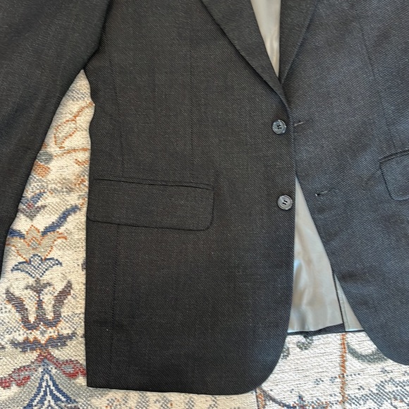 NWT Christopher Hayes Merino Wool Blazer 40 Long Lined inside Black - Picture 2 of 15